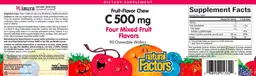 Label for C 500 mg Fruit-Flavor Chew Four Mixed Fruit Flavors
