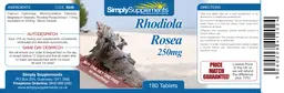 Label for Rhodiola Rosea 250 mg