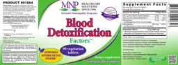 Label for Blood Detoxification Factors