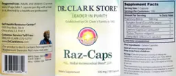 Label for Raz-Caps 500 mg