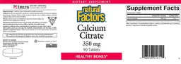 Label for Calcium Citrate 350 mg
