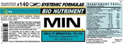 Label for MIN Multi Mineral Plus