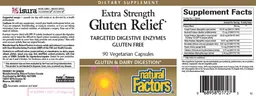 Label for Extra Strength Gluten Relief