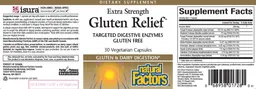 Label for Extra Strength Gluten Relief