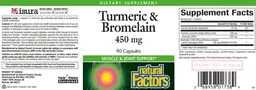 Label for Turmeric & Bromelain 450 mg