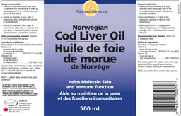 Label for Norwegian Cod Liver Oil