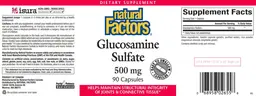 Label for Glucosamine Sulfate 500 mg