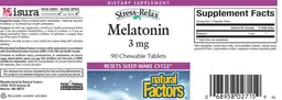 Label for Melatonin 3 mg