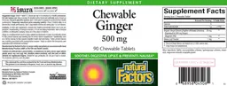 Label for Chewable Ginger 500 mg