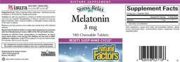 Label for Melatonin 3 mg