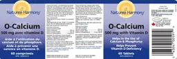 Label for O-Calcium 500 mg With Vitamin D