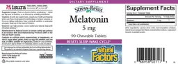 Label for Melatonin 5 mg