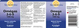 Label for Omega 3-6-9 1200 mg