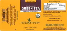 Label for Green Tea Alcohol-Free