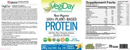 Label for Raw Organic 100% Plant-Based Protein French Vanilla