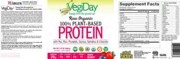 Label for Raw Organic 100% Plant-Based Protein Very Berry