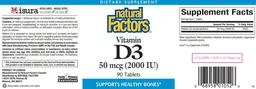 Label for Vitamin D3 50 mcg (2000 IU)