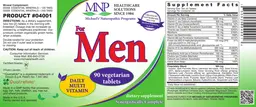 Label for For Men Daily Multi Vitamin