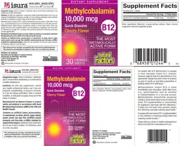 Label for B12 Methylcobalamin 10,000 mcg Cherry Flavor