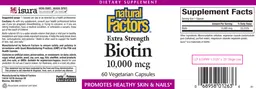 Label for Biotin 10,000 mcg