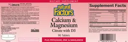 Label for Calcium & Magnesium Citrate with D3