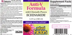 Label for Anti-V Formula with Clinically Proven Echinamide