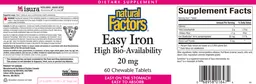 Label for Easy Iron 20 mg