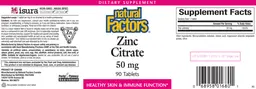 Label for Zinc Citrate 50 mg