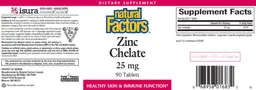 Label for Zinc Chelate 25 mg