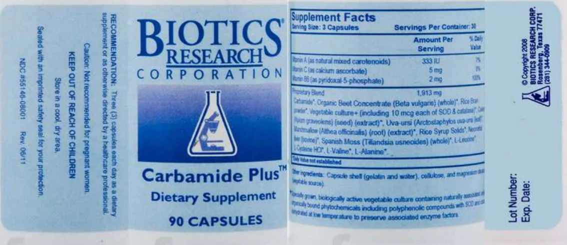 Label for Carbamide Plus