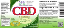 Label for CBD Solutions Cool Mint Flavor
