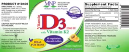 Label for Vitamin D3 2500 IU with Vitamin K2