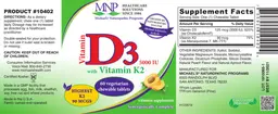 Label for Vitamin D3 5000 IU with Vitamin K2