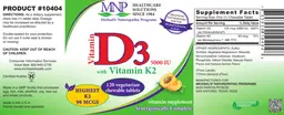 Label for Vitamin D3 5000 IU with Vitamin K2