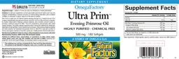 Label for Ultra Prim Evening Primrose Oil 500 mg
