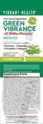 Label for Green Vibrance Matcha Tea