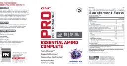 Label for Essential Amino Complete Blueberry Acai