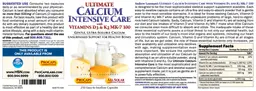 Label for Ultimate Calcium Intensive Care with Vitamins D3 & K2 MK-7 100