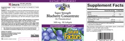 Label for BlueRich Super Strength Blueberry Concentrate 500 mg
