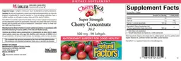 Label for CherryRich Super Strength Cherry Concentrate 500 mg