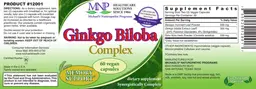 Label for Ginkgo Biloba Complex