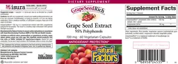 Label for GrapeSeedRich Grape Seed Extract 100 mg