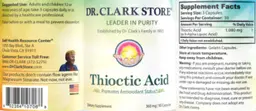 Label for Thioctic Acid 360 mg