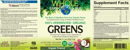 Label for Greens Organic Tropical