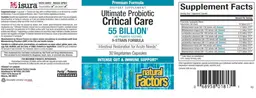 Label for Ultimate Probiotic Critical Care 55 Billion