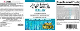 Label for Ultimate Probiotic 12/12 Formula 12 Billion