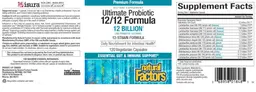 Label for Ultimate Probiotic 12/12 Formula 12 Billion