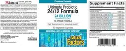 Label for Ultimate Probiotic 24/12 Formula 24 Billion