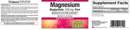Label for Magnesium Bisglycinate 200 mg