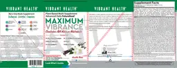 Label for Maximum Vibrance Vanilla Bean